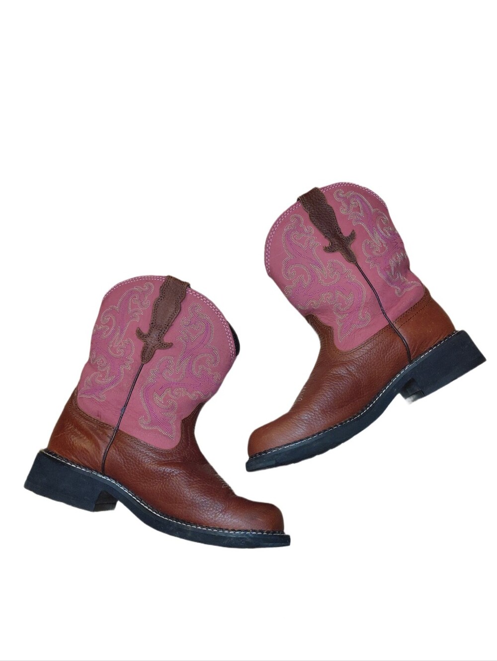 Ariat Fat Baby Pink Women's Cowboy Boots Size 9.5 B Leather Western Boots